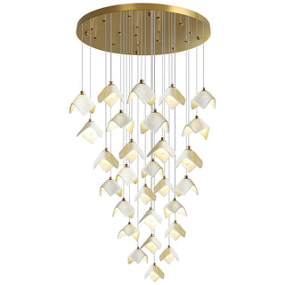 Cithayra Lustre Géométrique en Verre et Laiton