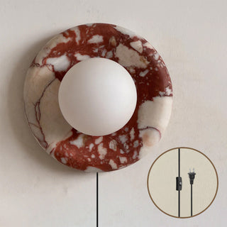 Vantheori Applique Murale en Marbre Rouge avec Prise US