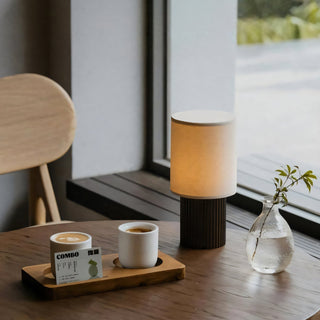 Ripples Lampe de Table en Bois Et Tissu