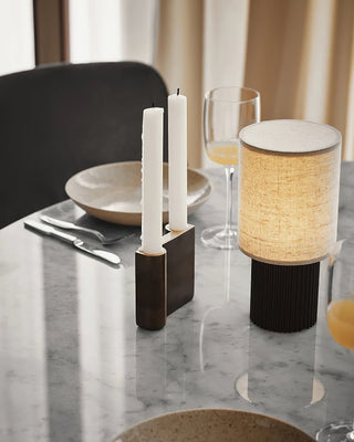 Ripples Lampe de Table en Bois Et Tissu
