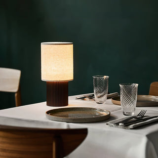 Ripples Lampe de Table en Bois Et Tissu