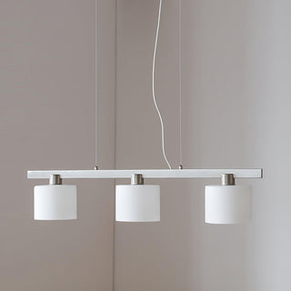 Arisha Suspension Linéaire Multi Moderne, Metal/Verre, Blanc, Chambre