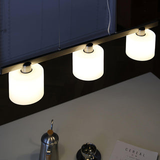 Arisha Suspension Linéaire Multi Moderne, Metal/Verre, Blanc, Chambre
