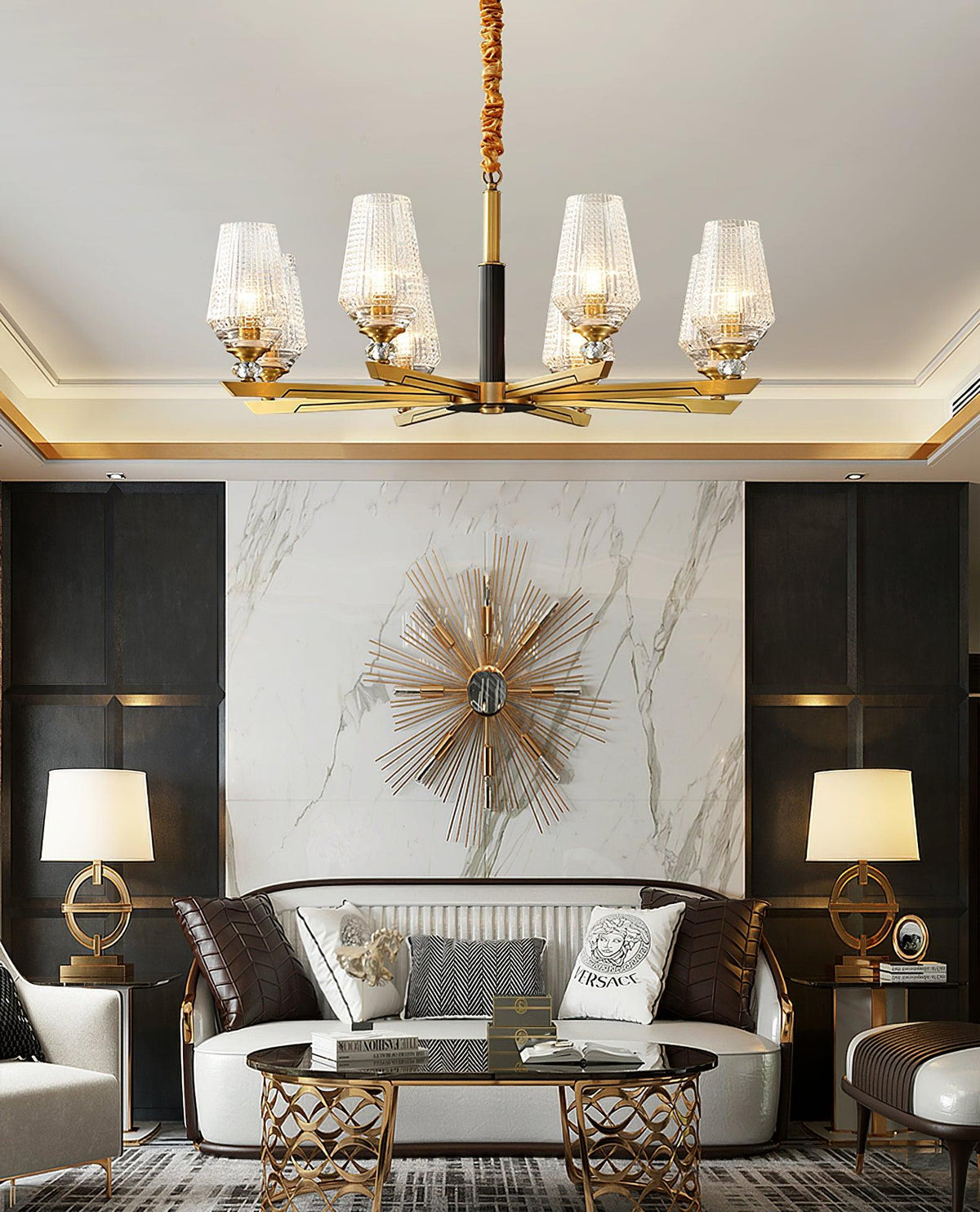 Hadriona Lustre Hexa en Laiton de Luxe