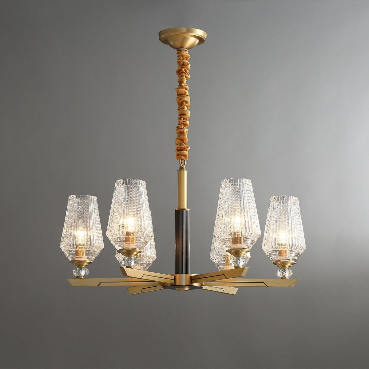 Hadriona Lustre Hexa en Laiton de Luxe