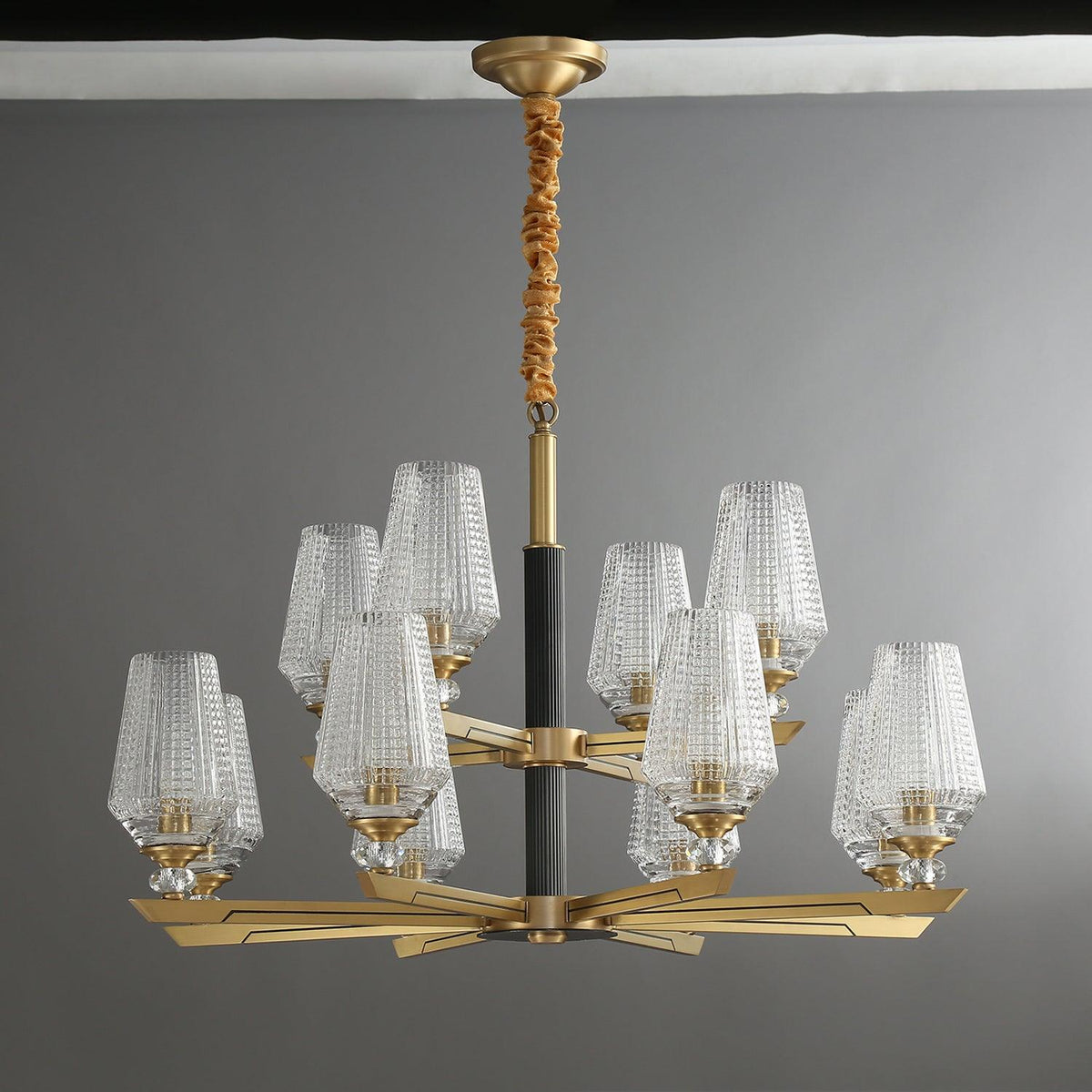 Hadriona Lustre Hexa en Laiton de Luxe
