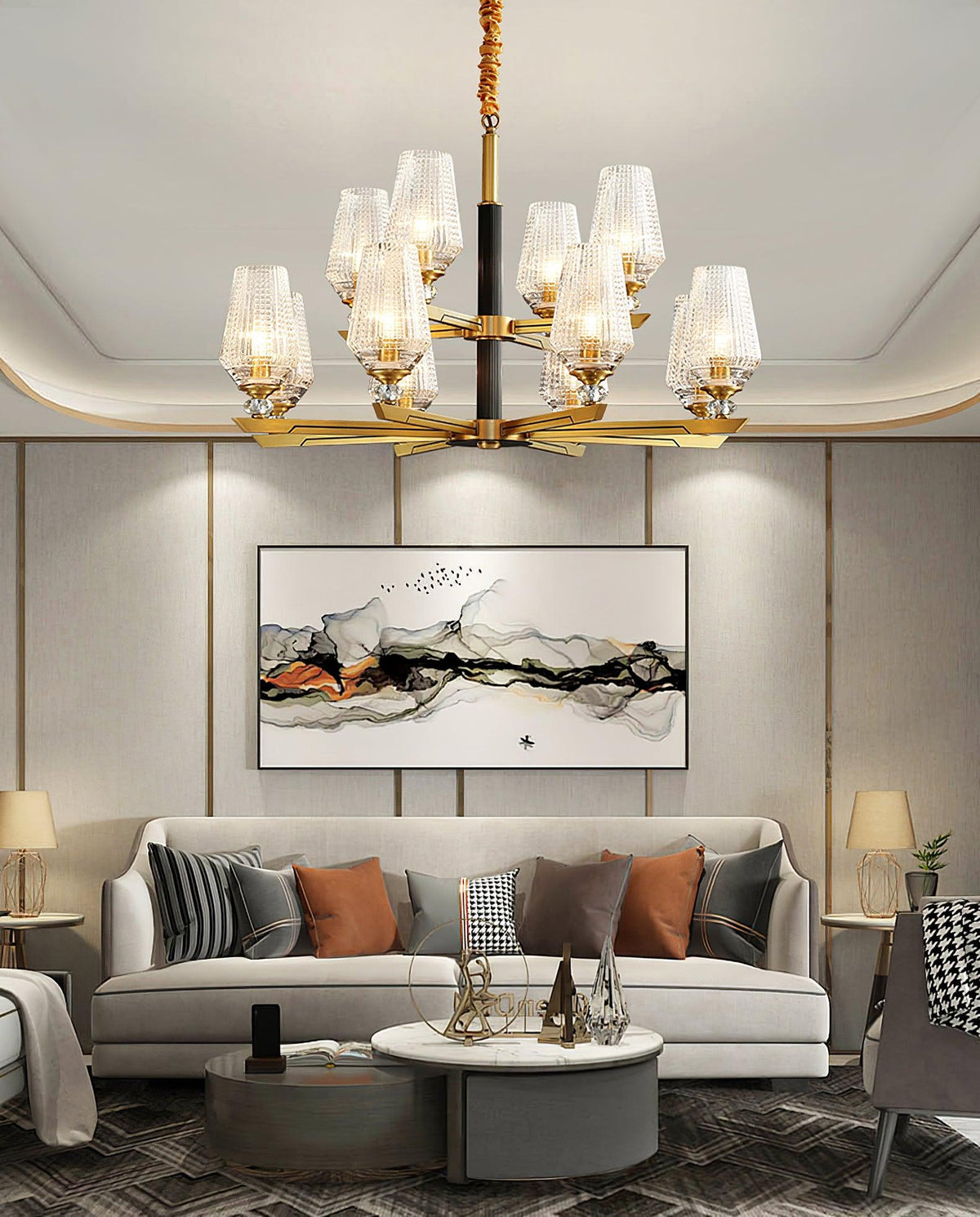 Hadriona Lustre Hexa en Laiton de Luxe