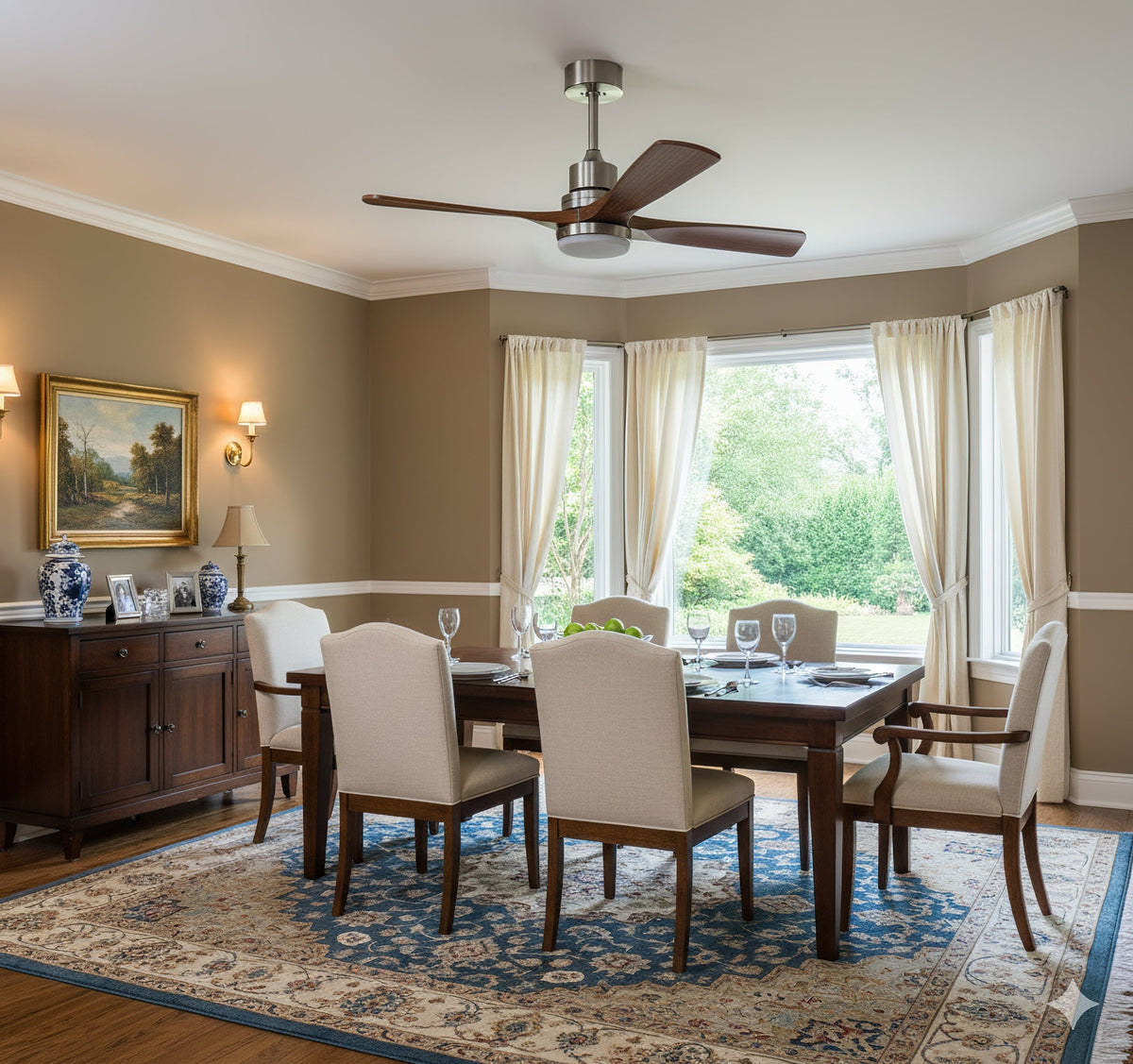 Orren Ceiling Fan Light shown in a modern living room setting.