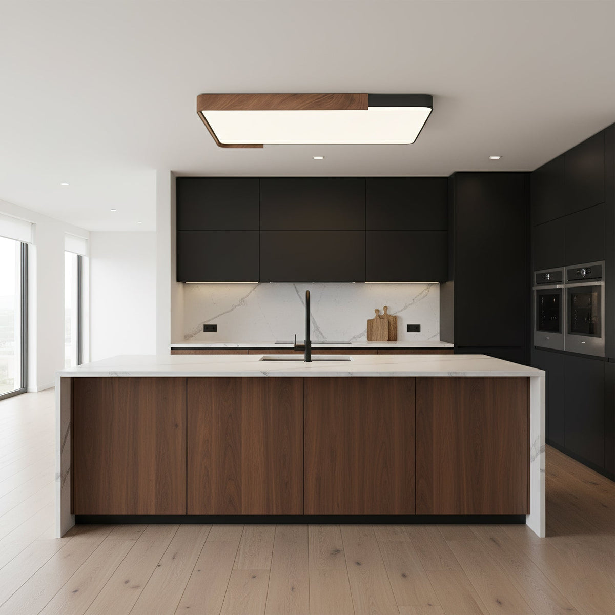 Dimensional drawing of the Orren Ceiling Light with measurements.