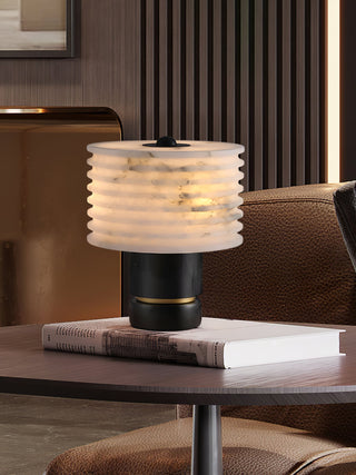Elmarir Ribbed Alabaster Table Lamp-Neutral Decor