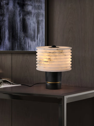 Elmarir Ribbed Alabaster Table Lamp-Neutral Decor