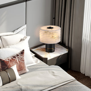 Elmarir Ribbed Alabaster Table Lamp-Neutral Decor