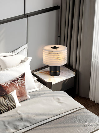 Elmarir Ribbed Alabaster Table Lamp-Neutral Decor