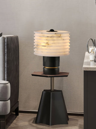 Elmarir Ribbed Alabaster Table Lamp-Neutral Decor