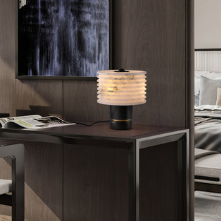 Elmarir Ribbed Alabaster Table Lamp-Neutral Decor
