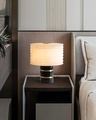 Elmarir Ribbed Alabaster Table Lamp-Neutral Decor