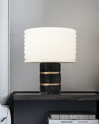Elmarir Ribbed Alabaster Table Lamp-Neutral Decor