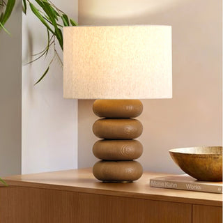 Lild Lampe de Table en Tissu Et Bois de Table