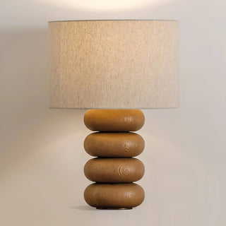 Lild Lampe de Table en Tissu Et Bois de Table
