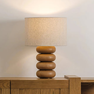 Lild Lampe de Table en Tissu Et Bois de Table