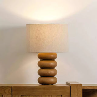 Lild Lampe de Table en Tissu Et Bois de Table