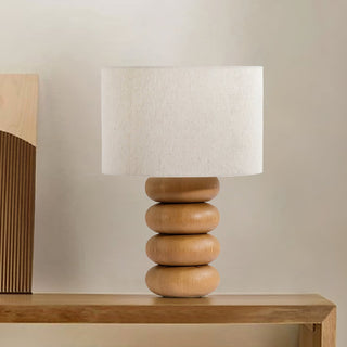 Lild Lampe de Table en Tissu Et Bois de Table