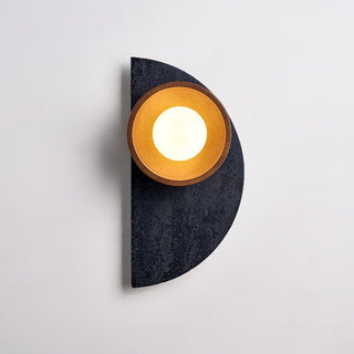Luca Applique Murale en Bois Et Travertin Artistique