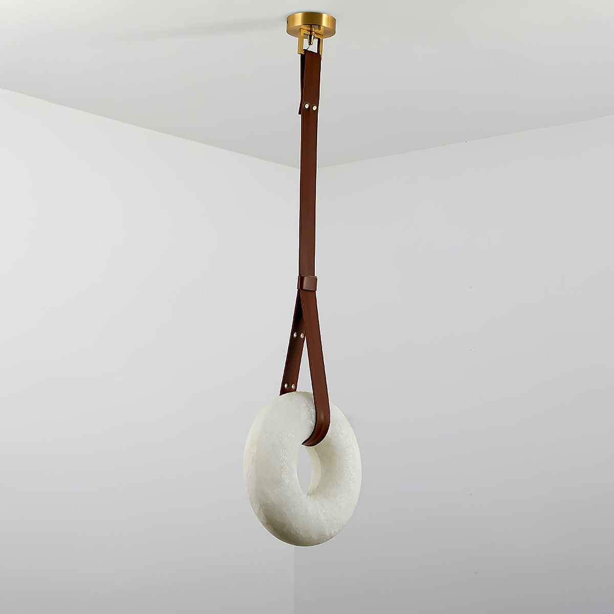 Oslo Pendant Light Alabaster Ring Straps Scandinavian-Neutral Decor