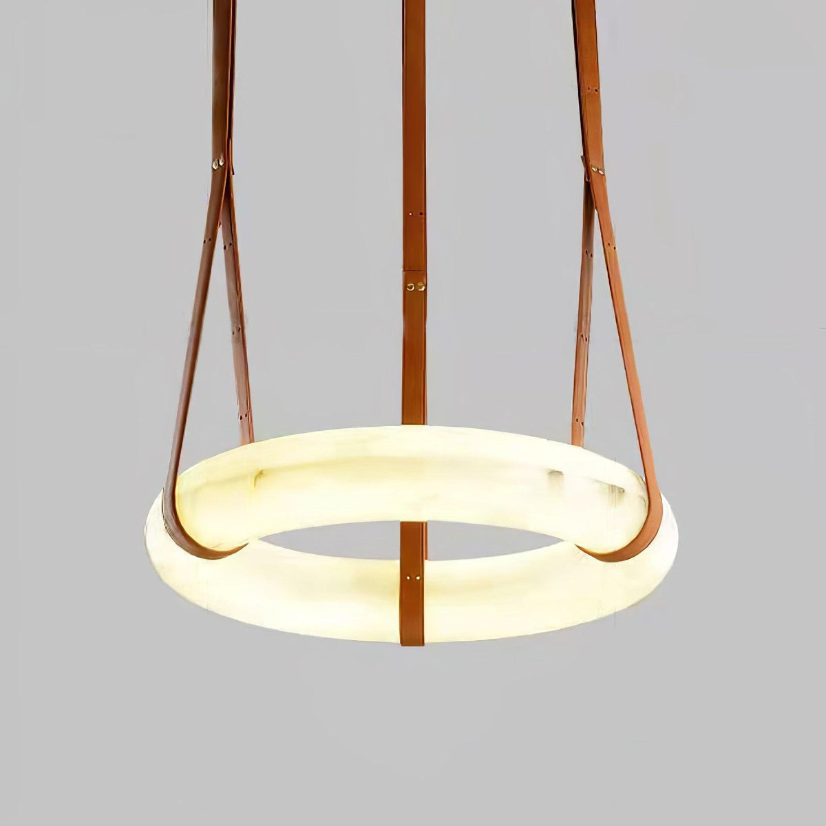 Oslo Pendant Light Alabaster Ring Straps Scandinavian-Neutral Decor
