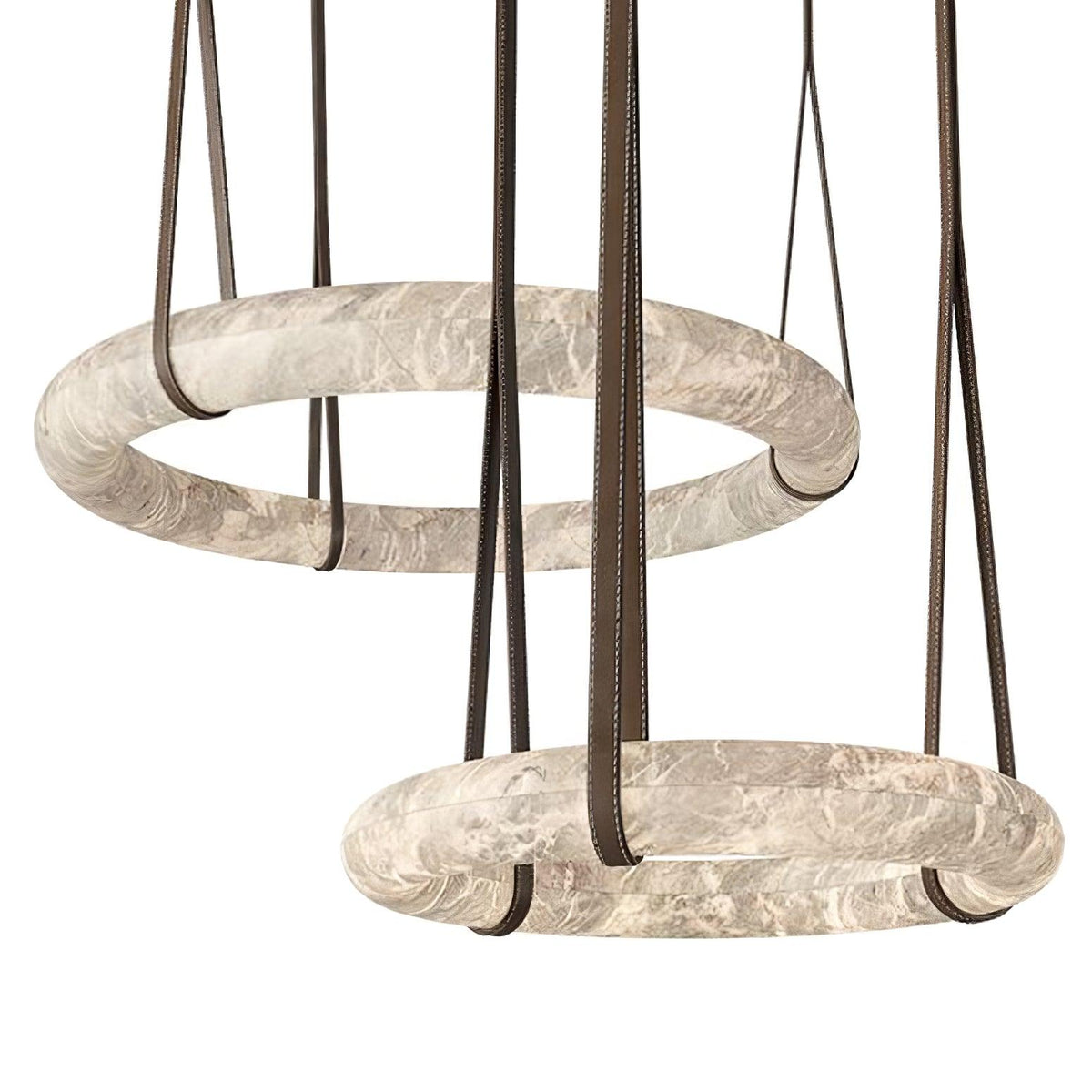 Oslo Pendant Light Alabaster Ring Straps Scandinavian-Neutral Decor