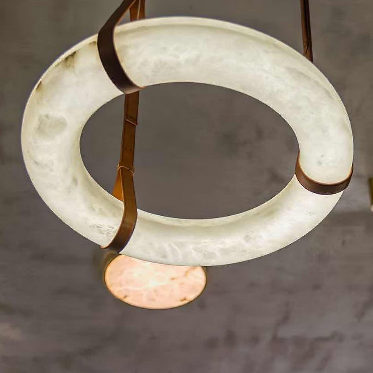 Oslo Pendant Light Alabaster Ring Straps Scandinavian-Neutral Decor