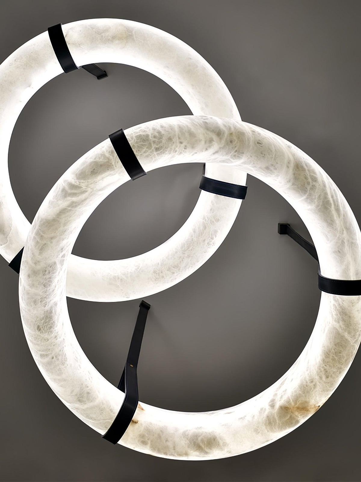 Oslo Pendant Light Alabaster Ring Straps Scandinavian-Neutral Decor