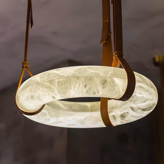 Luste Lustres en Albâtre Anneau Sangle en Cuir Version A