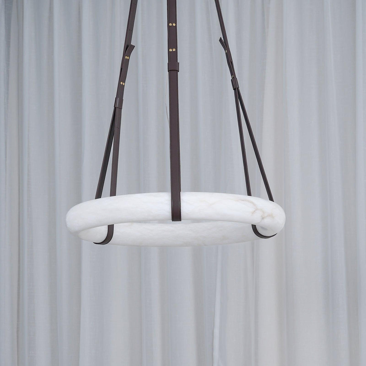 Oslo Pendant Light Alabaster Ring Straps Scandinavian-Neutral Decor