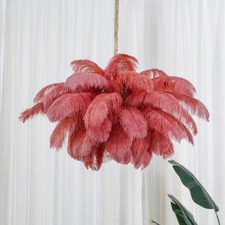 Lustra Lustre Plume d'Autruche Grand Pied en Laiton-Luire