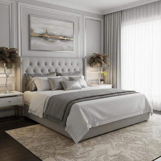 Ostrich Feather Table Lamp-Neutral Decor