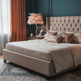 Ostrich Feather Table Lamp-Neutral Decor