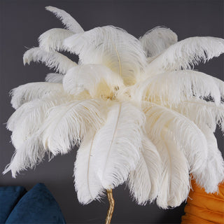 Selis Lampadaire en Laiton avec Plume d'Autruche