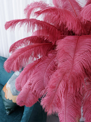 Selis Lampadaire en Laiton avec Plume d'Autruche