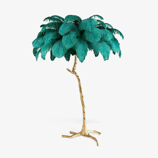 Selis Lampadaire en Laiton avec Plume d'Autruche