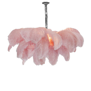 Lustra Lustre Plume d'Autruche Grand Pied en Laiton-Luire