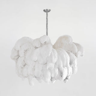 Lustra Lustre Plume d'Autruche Grand Pied en Laiton-Luire