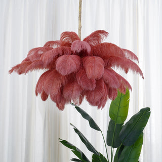 Lustra Lustre Plume d'Autruche Grand Pied en Laiton-Luire