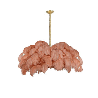 Lustra Lustre Plume d'Autruche Grand Pied en Laiton-Luire