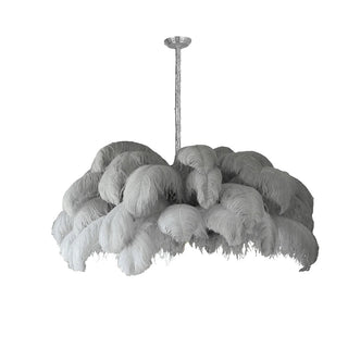Lustra Lustre Plume d'Autruche Grand Pied en Laiton-Luire