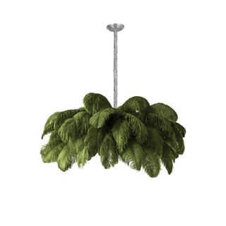 Lustra Lustre Plume d'Autruche Grand Pied en Laiton-Luire