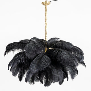 Lustra Lustre Plume d'Autruche Grand Pied en Laiton-Luire