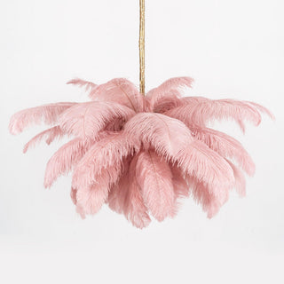 Lustra Lustre Plume d'Autruche Grand Pied en Laiton-Luire