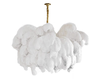 Lustra Lustre Plume d'Autruche Grand Pied en Laiton-Luire
