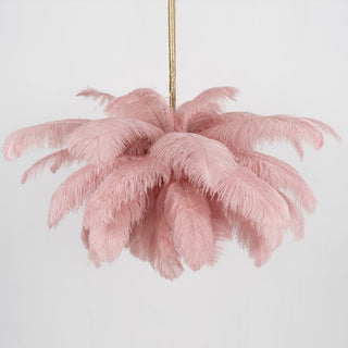 Lustra Lustre Plume d'Autruche Grand Pied en Laiton-Luire